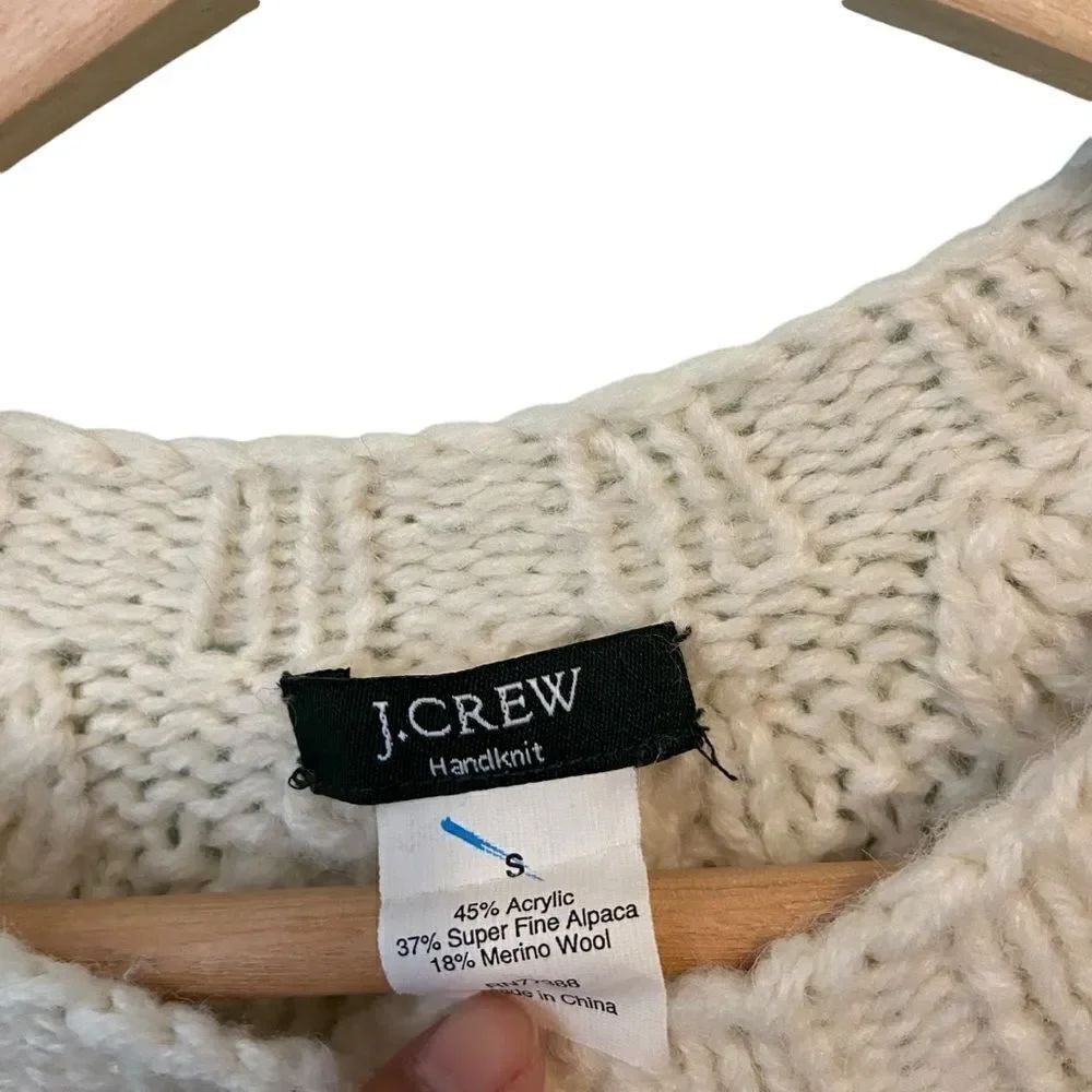 J. Crew Hand Knit Cardigan Sweater with Front Pockets with Gold Accent in Small - Picture 12 of 12